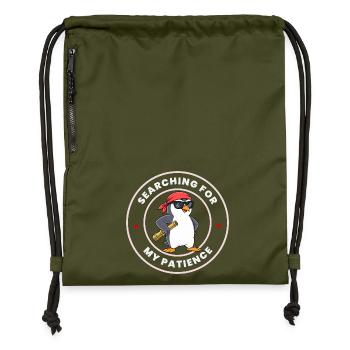 Chercher ma patience drôle - Sac à cordon en polyester recyclé - military green - Devant
