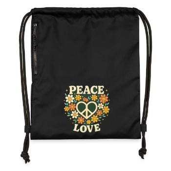 peace love - Gymsac made from recycled material - black - Front