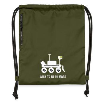 Motif du rover de souhait martien - Sac à cordon en polyester recyclé - military green - Devant
