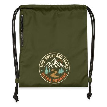 Course ultra sur les sentiers - Sac à cordon en polyester recyclé - military green - Devant