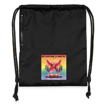 Gay Pride Flamingo Rainbow Design - Turnbeutel aus Recycling-Material - Schwarz - Vorne