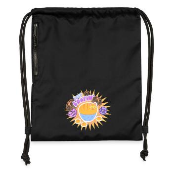 Just Loafin' - Cute Cat Loaf - Gymsac made from recycled material - black - Front