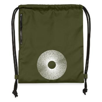 Iris-Ringburst-Radialmuster - Turnbeutel aus Recycling-Material - military Green - Vorne