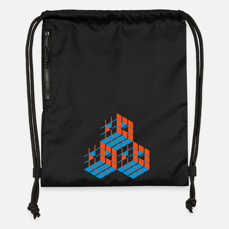 Cube - Sac à cordon en polyester recyclé - noir