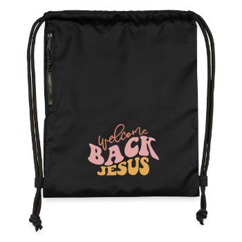 Welcome Back Jesus - Turnbeutel aus Recycling-Material - Schwarz - Vorne