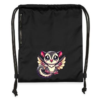 Sugar Glider - Gymsac made from recycled material - black - Front