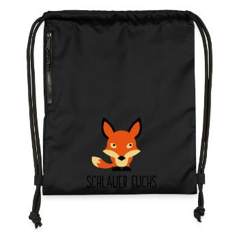 I am a cunning fox - Gymsac made from recycled material - black - Front