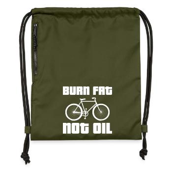 Graisse de brûlure pas d'huile - Sac à cordon en polyester recyclé - military green - Devant