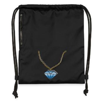 Kette Diamant - Turnbeutel aus Recycling-Material - Schwarz - Vorne