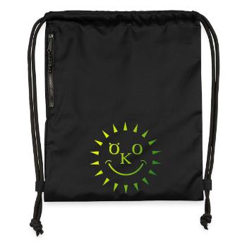 Eco Organic Sun Rays Nature Icône de la durabilité - Sac à cordon en polyester recyclé - noir - Devant