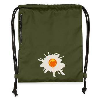 Orangener Farbklecks Tropfen Ei - Turnbeutel aus Recycling-Material - military Green - Vorne