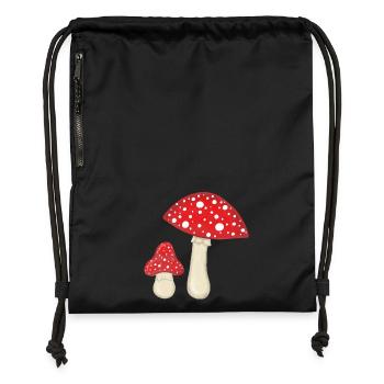 Champignons à mouches - Sac à cordon en polyester recyclé - noir - Devant