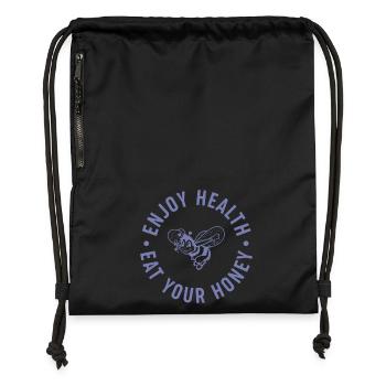 Enjoy health - eat your honey - Turnbeutel aus Recycling-Material - Schwarz - Vorne
