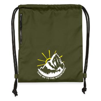 take me to the mountains, sport, outdoor, alpen - Gymsac made from recycled material - military green - Front