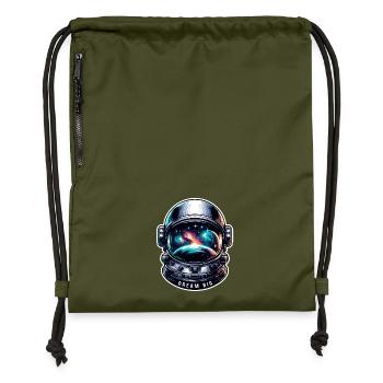 Dream Big - Astronaut Illustration - Gymsac made from recycled material - military green - Front