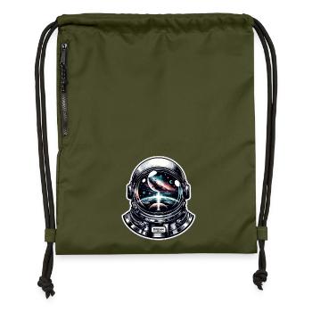 Dream Big - Astronaut Illustration - Gymsac made from recycled material - military green - Front