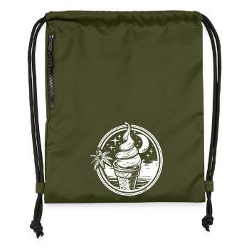 Dessin de crème glacée - Sac à cordon en polyester recyclé - military green - Devant