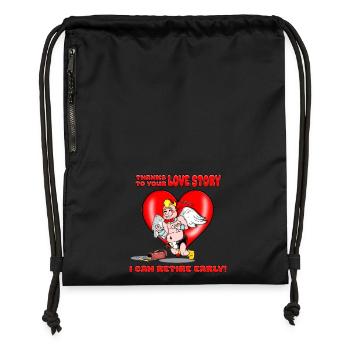 Lustige Amor-Liebesgeschichte Valentinstag-Paare - Turnbeutel aus Recycling-Material - Schwarz - Vorne