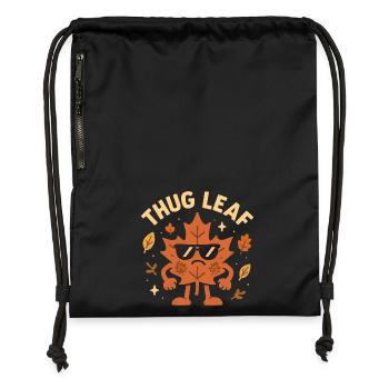 Thug Leaf Happy Fall Harvest Autumn Lover Wortsp - Gymsac made from recycled material - black - Front