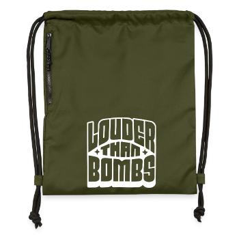 Lauter als Bomben Fette Typografie - Turnbeutel aus Recycling-Material - military Green - Vorne