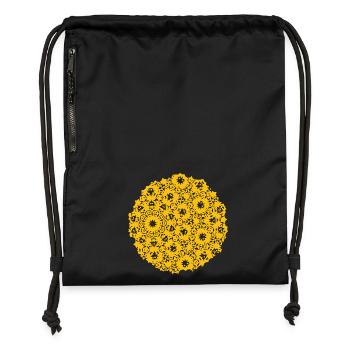 Motif de lune - Sac à cordon en polyester recyclé - noir - Devant