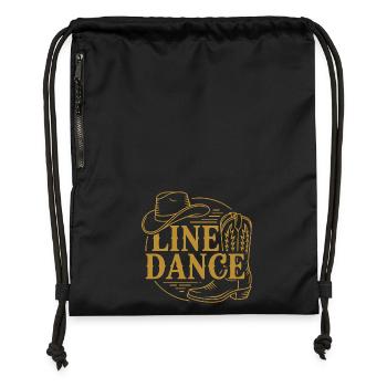 Logo de danse en ligne - Sac à cordon en polyester recyclé - noir - Devant