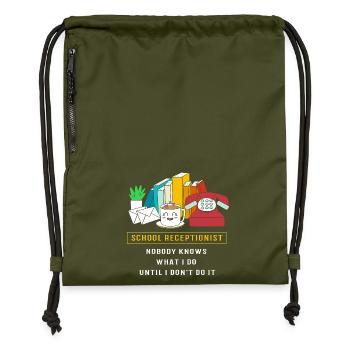Receptionist Receptionist School - Gymsac made from recycled material - military green - Front