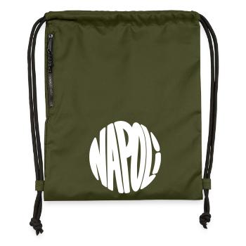 Napoli in a circle lettering - Gymsac made from recycled material - military green - Front