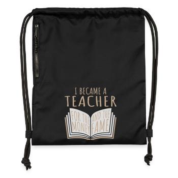 Je suis devenu professeur pour le logo de blague sur l’argent et la célébrité - Sac à cordon en polyester recyclé - noir - Devant