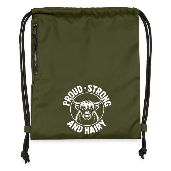 Highland Zottelpower - Turnbeutel aus Recycling-Material - military Green - Vorne