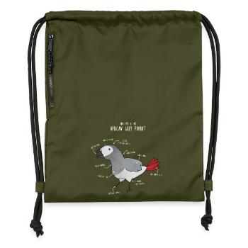 Anatomie du python royal - Sac à cordon en polyester recyclé - military green - Devant