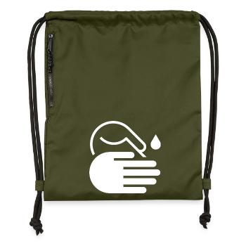 Icône Laver les Mains - Sac à cordon en polyester recyclé - military green - Devant