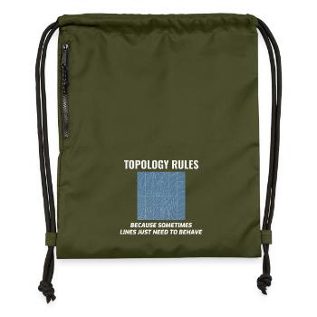 Topology Rules GIS Humor Cartography - Gymsac made from recycled material - military green - Front
