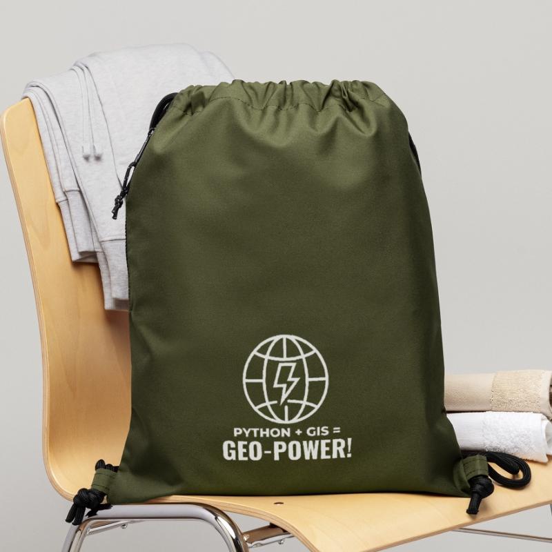 Python GIS Geo-Power Programming Geospatial Gymsac made from recycled material