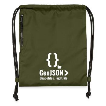 GeoJSON Shapefiles GIS Data Format Debate - Gymsac made from recycled material - military green - Front