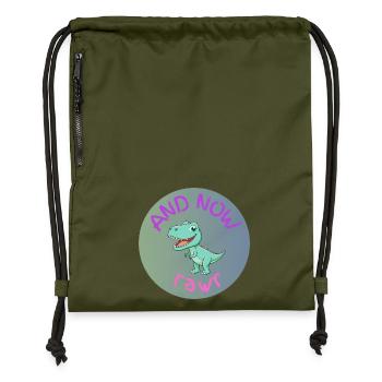 AND NOW RAWR - Dino - Sac à cordon en polyester recyclé - military green - Devant