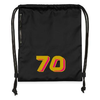 70. 70 YEARS. 70th ANNIVERSARY. 70 YEARS ANNIVERSARY. - Gymsac made from recycled material - black - Front