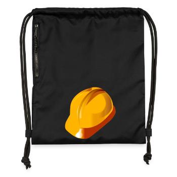 Hardhat helmet construction gift - Gymsac made from recycled material - black - Front