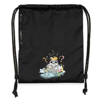 Plastic garbage and seal with lots of question marks - Gymsac made from recycled material - military green - Front