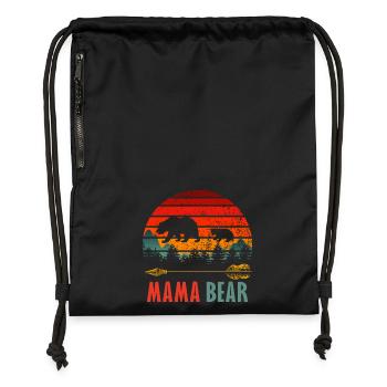 Mama Bär - Turnbeutel aus Recycling-Material - Schwarz - Vorne