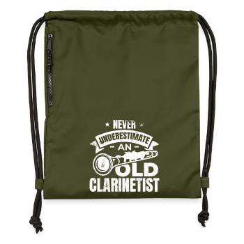 Clarinets Grandpa - Gymsac made from recycled material - military green - Front