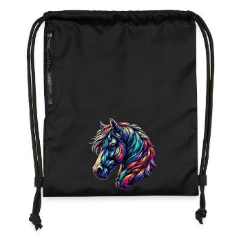 Horse - Gymsac made from recycled material - black - Front