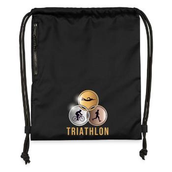 Triathlon - Turnbeutel aus Recycling-Material - Schwarz - Vorne