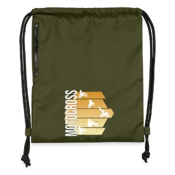 Motocross - Turnbeutel aus Recycling-Material - military Green - Vorne
