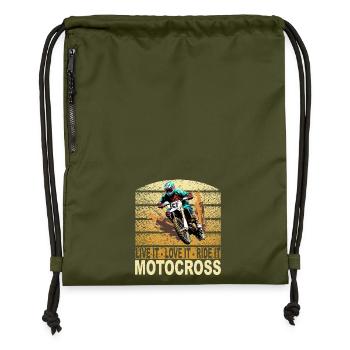 Live it Love it Ride it - Motocross - Turnbeutel aus Recycling-Material - military Green - Vorne