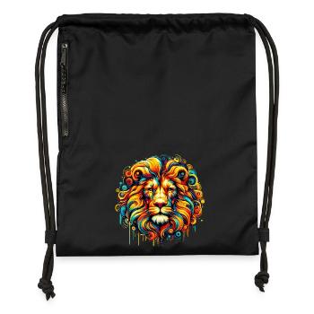 Lion - Gymsac made from recycled material - black - Front