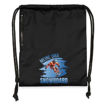 Meine DNA - Snowboard - Turnbeutel aus Recycling-Material - Schwarz - Vorne