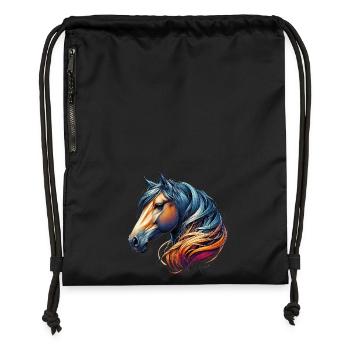 Horse - Gymsac made from recycled material - black - Front