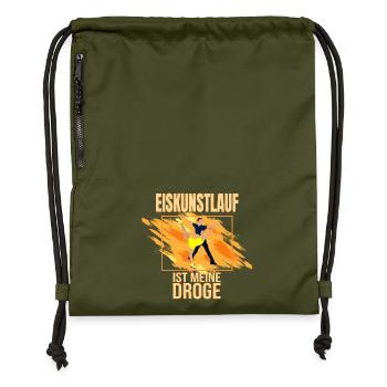 Eiskunstlauf ist meine Droge - Turnbeutel aus Recycling-Material - military Green - Vorne
