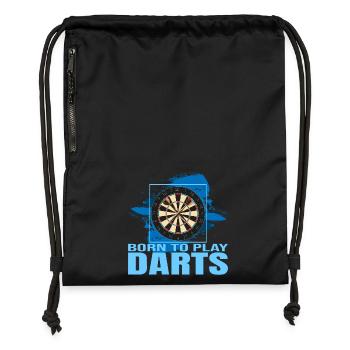 Born to play Darts - Turnbeutel aus Recycling-Material - Schwarz - Vorne